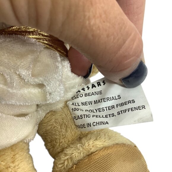 Caesars Palace Cleo Beanie Bear Cleopatra Teddy Bear Plush Stuffed Toy 9" - Picture 3 of 5